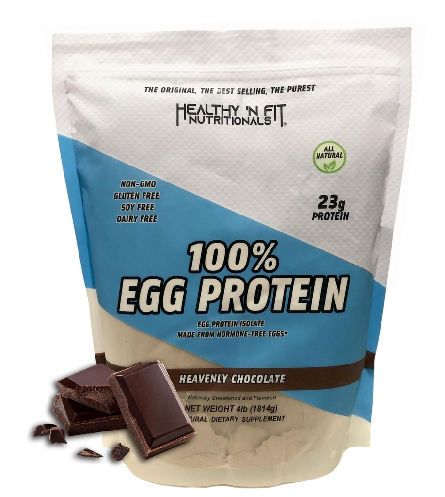 Healthy 'N Fit 100% Egg Protein- Chocolate (4lb): 100% Egg White Protein. Zero Lactose, Zero Sugar.- Ultra Pure, Natural Egg Protein Isolate