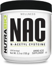 NutraBio N-Acetyl Cysteine Supplement (NAC) - 150 gram pulver, 600 mg servering - kraftig anti-oksydant - immunstøtte - Ingen fyllstoffer - ikke-GMO - Glutenfri
