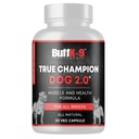 BuffK-9 True Champ 2.0 Muscle Building Supplement for Dogs, Canine Wellness Support Capsules for All Breeds (30 Veg Capsules)