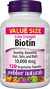 Webber Naturals Biotin Extra Strength 10 000 mcg, 120 kapsulas