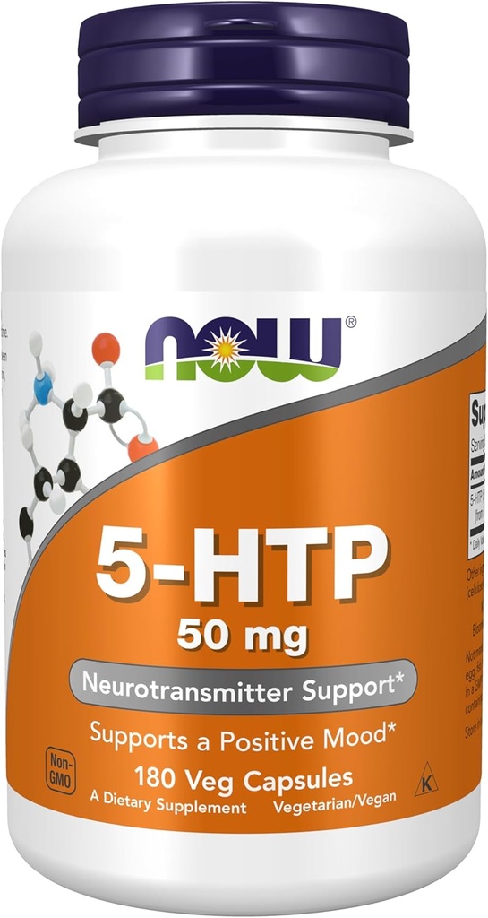 지금 식품 보충제, 5-HTP (5-hydroxytryptophan) 50 mg, Neurotransmitter 지원 *, 180 Veg 캡슐