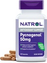 Natrol Pycnogenol Capsules, Antioxidant Protection, Supplement Protects Against Cellular Oxidation and Age-Related Damage, European Maritime Pine Bark Extract, Supports Circulation, 50 mg, 60 Count