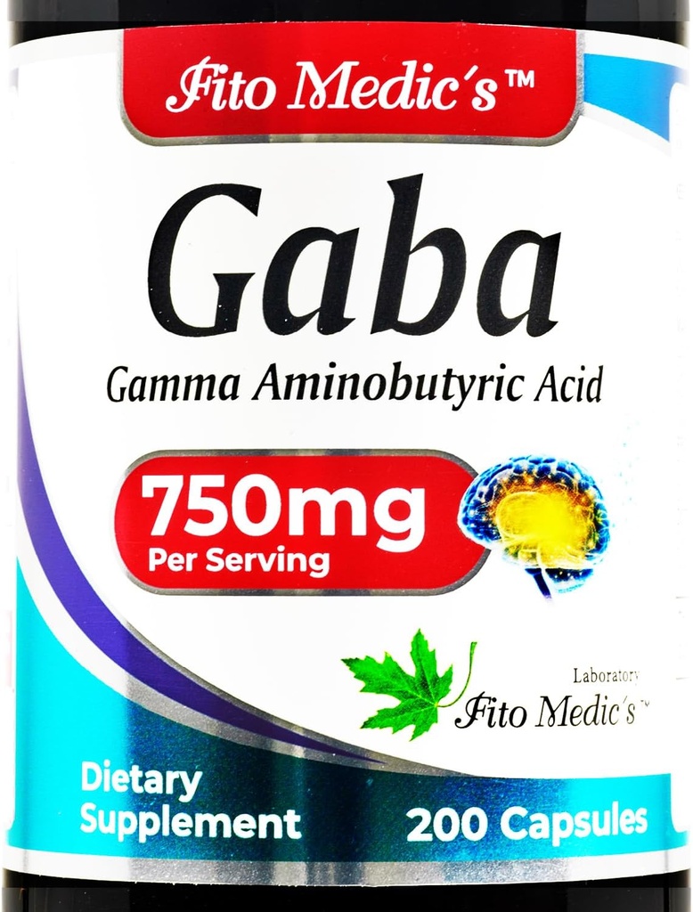 FITO MEDIC'S Lab- GABA, 750 mg на Сервиз, 200 капсули, GABA добавки, Ultra high Абсорбция - Аминокиселини - GABA прах - маслена киселина s.