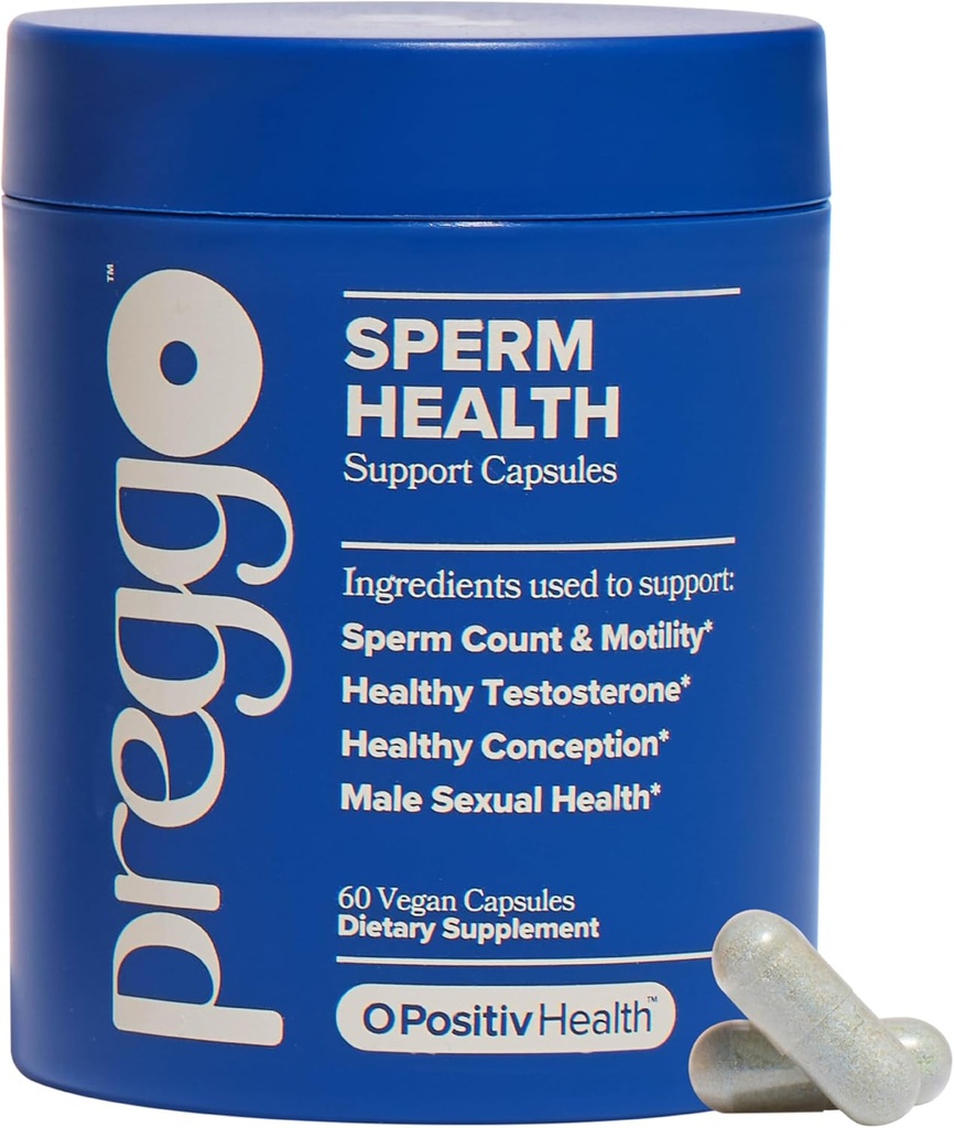 O Positiv Preggo זרע קפסולות עבור גברים - OBGYN-Formulated עבור ספירת הזרע משופרת ו Motility עם Tongkat Ali, NAC, Alpha Lipoic Acid - בריאות פוריות גברית, 60 הרוזן (Pack של 1)
