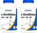 Nutricost L-Ornithine 500mg; 180カプセル(2本のびん)
