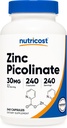 Nutricost Cink Picolinát 30 mg, 240 kapszula - glutén mentes és nem GMO