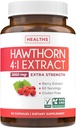 Super Potent Hawthorn Berry Extract Capsules - Hawthorn Berry Supplément fabriqué à partir de concentré de force supplémentaire pour soutenir la santé cardiaque et digestive - Vegan Non-OGM et sans gluten (2 mois d'approvisionnement)