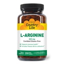 Country Life L-Arginine Caps with Vitamin B-6, 500mg, 200 Vegan Capsules, Certified Gluten Free, Certified Vegan