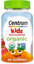 Centrum Kids' Organic Multigummies, Uşaqlar Multivitamin Gummies, Immune Support, Muscle funksiyası və Brain Health - 90 Count