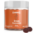 Droppels Iron Gummies 18mg for Women and Men – Vegan Plant-Based Iron Supplement | Supports Energy & Blood Health | Pectin-Based, Non-GMO, Gluten & Gelatin Free | Tamarind Flavor, 60 Count