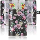 Hennaja Pill Organizer Book, Pill Pouches Clear Plastic Pill Bags Self Sealing Travel Medicine Organizer Storage(1-Black Rose)