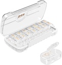 HBlife Weekly Pill Organizer ja Dispenser 2 Kertaa päivässä, päivittäin AM ja PM Travel Pill Box Container 7 päivää vitamiineja, lääkkeitä, lisäravinteet ja kalaöljy, pölynkestävä Medicine Dvider Case (Clear)