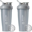 BlenderBottle Classic fľaša Shaker Perfektné pre proteínové Shake a pre cvičenie, 28-Ounce (2 balenia), Pebble Grey