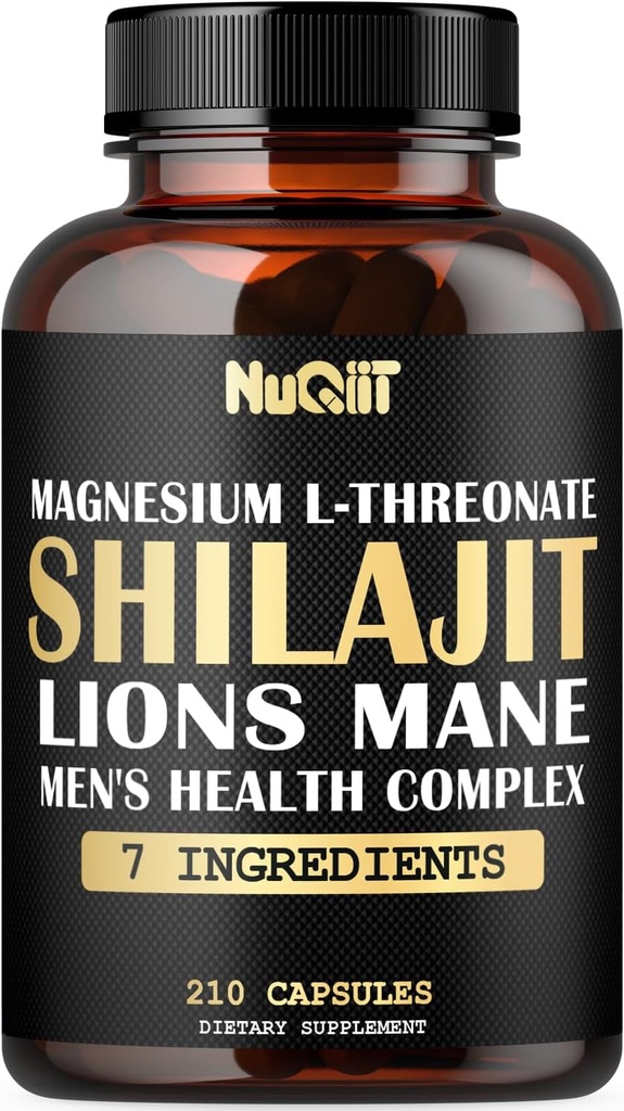 Магній з Левами Мане, Shilajit Capsules, Чоловічий комплекс охорони здоров'я, як Ashwagandha, Maca Root & More - 210 Капсули