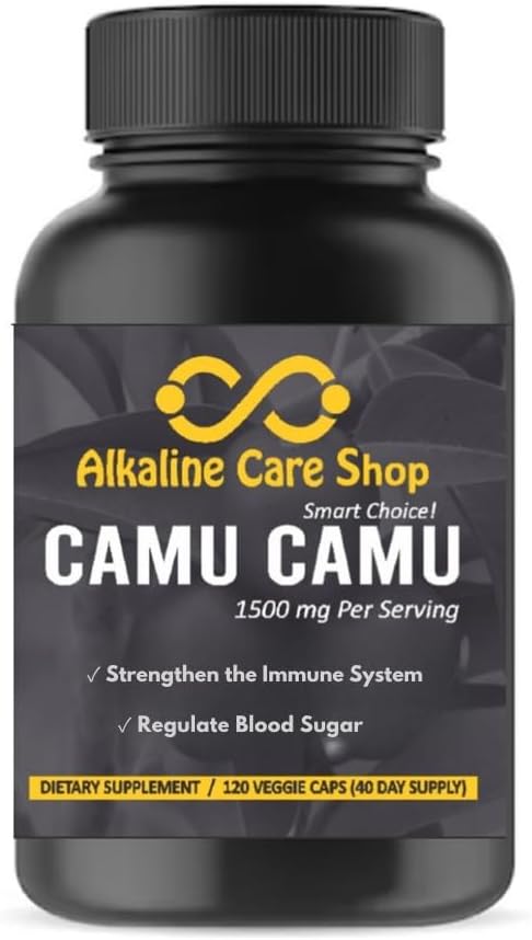 Alcaline Carvolue |  Vitamin C จาก Camu Camu Camu Capsules,1500mg |100% ธรรมชาติ, อาหารเต็ม, Not-GMO Supplement with Camu Camu Camu Culklus | for Imun and Collagen ressoft (201 Vegie Capsues).