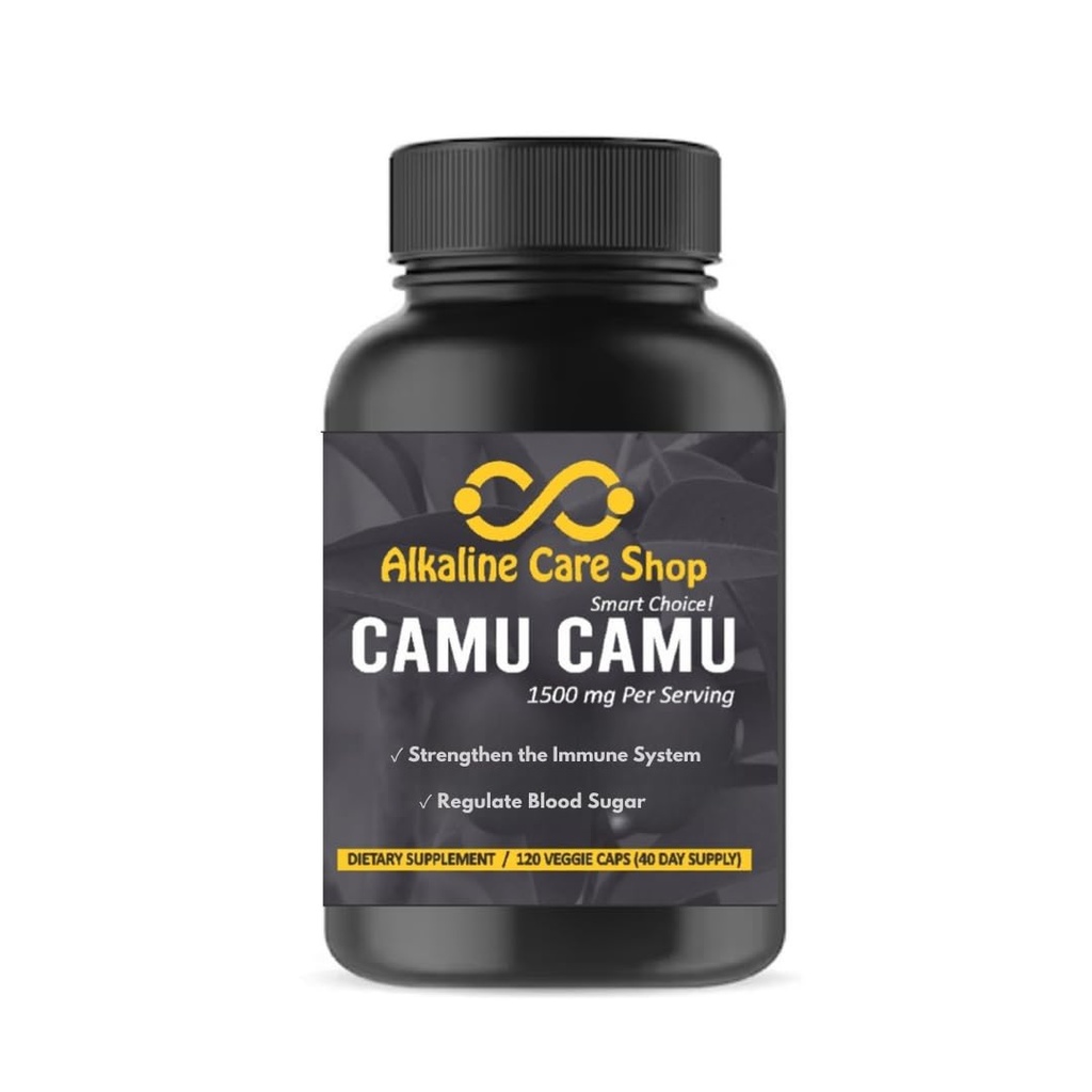 Alkaline Care | Vitamin C from Camu Camu Capsules,1500mg |100% Natural, Whole Food, Non-GMO Supplement with Camu Camu Extract |for Immune and Collagen Support (120 Veggie Capsules)