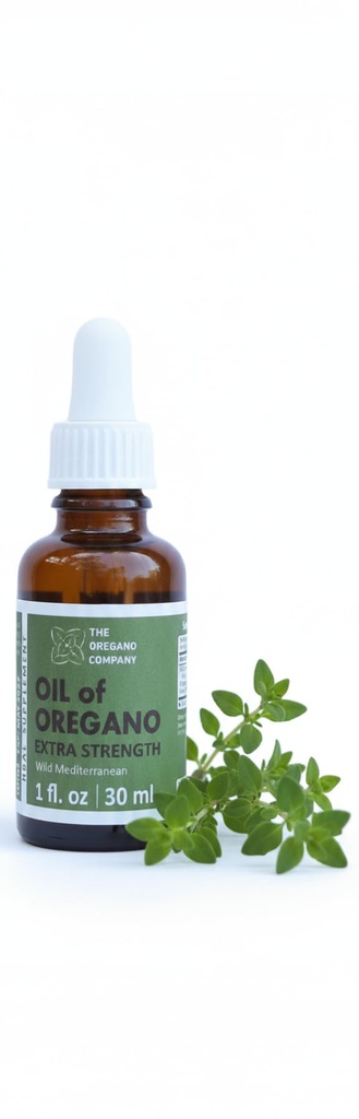 THE OREGANO COMPANY- Oil of Oregano 1 fl. oz 30 ml, Extra Strength, Liquid, Vegan, Vegetarian, Non-GMO, Gluten Free Drops, Seasonal Drops, Natural, Edible Food Grade, Aceite De Oregano