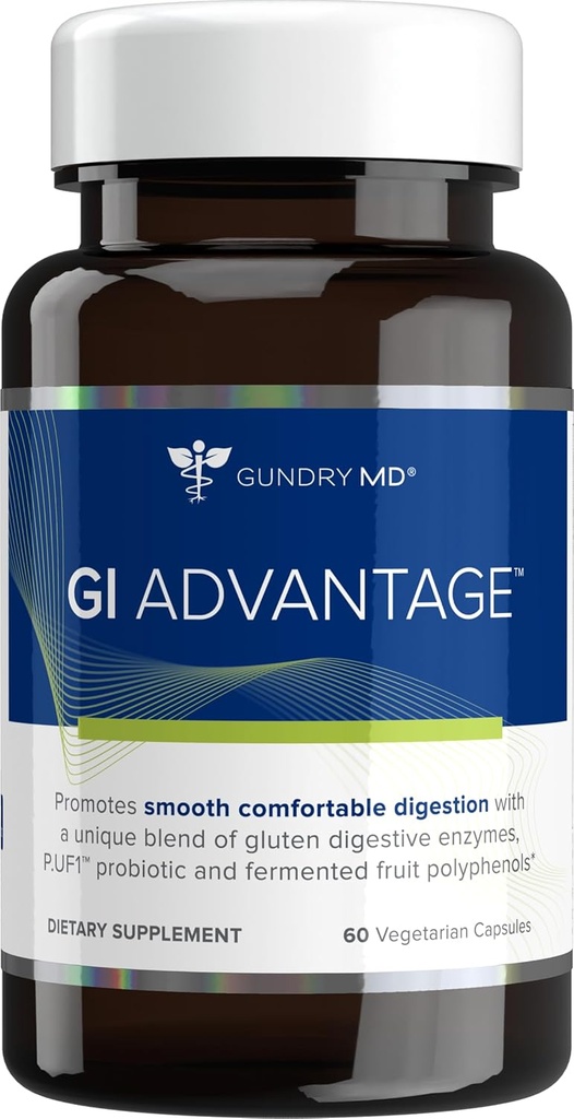 Gundry MD GI Advantage Gut תוסף עם Probiotics, Enzymes Digestive ו Superfruit Extracts for Strong Metabolism, Energy, Digestion ותמיכה שרירים - (30 משרתים)