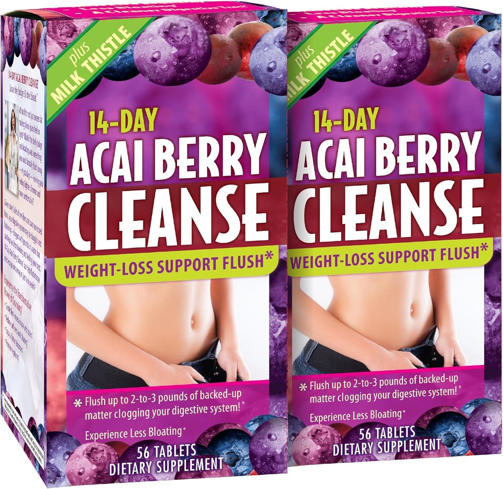 Прикладне харчування 14-денний Acai Berry Cleanse - 56 таблеток, пакет 2 - Підтримка ваги Flush + Milk Ittle - 56 Всього сервірувань