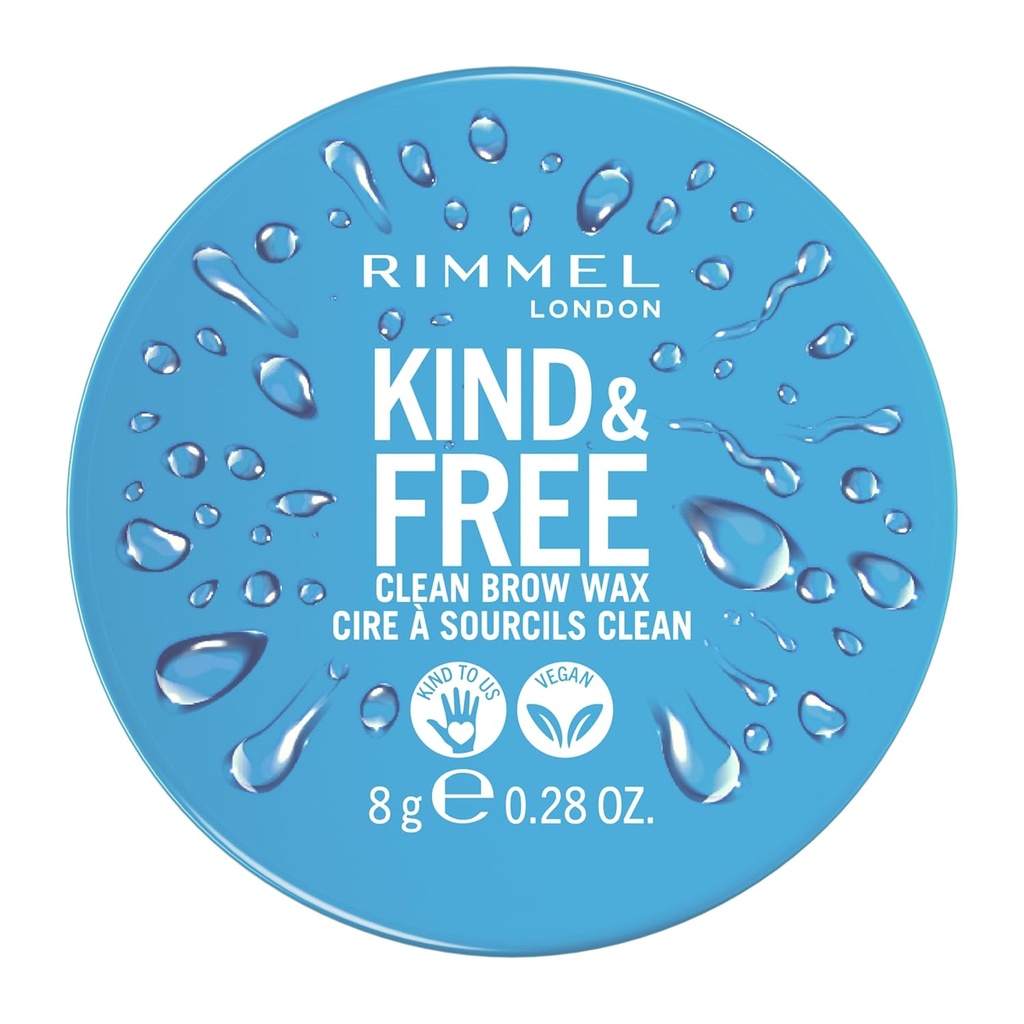 Rimmel London Kind & Free, Clear, Brow Wax, 易应用, 长拉控, 无火焰, 无残余, 抬眉, 0.28oz