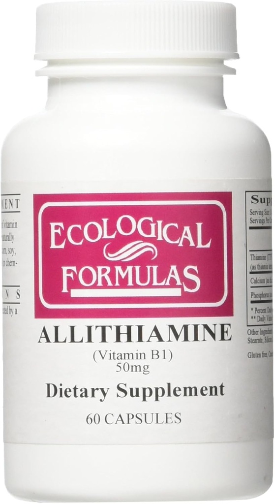 Ekologiya Formulas Allithi Vitamin B1 50 Mg, White, 60 Count