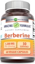 Formula harrigarriak Berberine osagarria | 1200 Mg zerbitzuko | Veggie kapsulak | Ez-GMO | Gluten-Free | Made in USA (60 Count, 1 Pack)