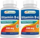 Best Naturals 200 mg-os b6-vitamin felnőttek számára, 120 tabletta (120 db 2-es csomag)