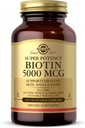 Solgar Biotin 5000 mcg - Tervisliku naha, küünte ja juuste edendamine - toetab energiatootmist, valku, süsivesikuid ja rasva ainevahetust - Vitamiin B - mitte GMO, vegan, gluteenivaba - 100 serveerimist, maitsestamata, standardpakendid, 100 loend