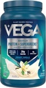 Vega Premium Protein + Supergreens - 20g Protein, Creamy Vanilla, 25 zerbitzari, Spinach,Kale, Alfalfa Grass, Broccoli, 0g Gehitutako Sugar, Ez-GMO, Gluten Free, Dairy Free, 1,68 lbs (Packaging May Vary)
