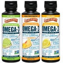 Barlean's Omega 3 Fish Oil Liquid Supplement for Men and Women, 1500mg of EPA and DHA Fatty Acid, Promotes Brain & Heart Health - Non-GMO, Variety Pack, 8 oz