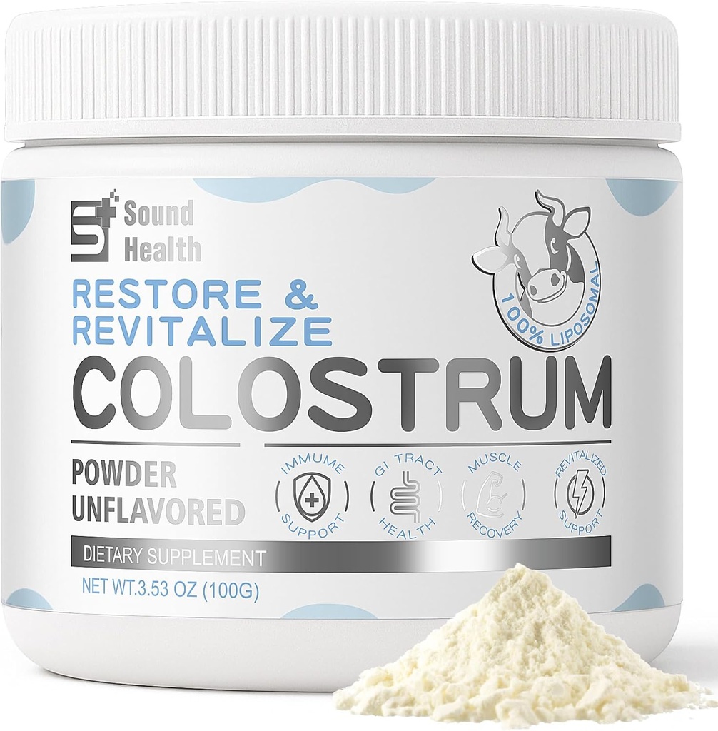 Colostrum Supplement Pó para Humanos - Suplemento Bovino Orgânico Colostrum para a saúde do intestino, crescimento do cabelo, apoio imunológico - sem sabor (50 Servões)