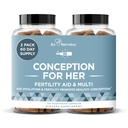 Eu Natural Conception for Her Fertility Supplements for Women - Ovulation, Hormonal Balance & Regular Cycle Support - Myo-Inositol, Folate, Shatavari & Vitex - 120 Vegetarian Capsules