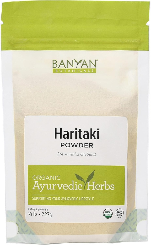 Banyan Botanicals Haritaki Powder - Certified Organic, 1/2 Pound – Terminalia chebula – für Detoxification & Rejuvenation* – Organic, Vegan, Non-GMO, Gluten Free, Zertifizierte Messe für den fairen Handel