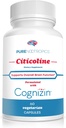 Pure Nootropics - CDP Choline (Citicoline) Capsules 300 mg Capsules | 60 Veg Cap Value Pack | Supports Cognitive Function and Performance, Memory, Attention and Brain Health | Bioavailable Cognizin