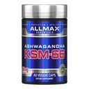 ALLMAX Essentials Ashwagandha KSM-66 - 60 Veggie Caps - Increase Muscle Strength & Recovery - Non-GMO, Gluten Free - 30 Servings