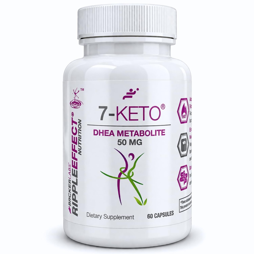 Bricker Labs 7-Keto DHEA Metabolite 50 mg Dietary Supplement for Metabolic Support and Energy Balance, 60 Capsules