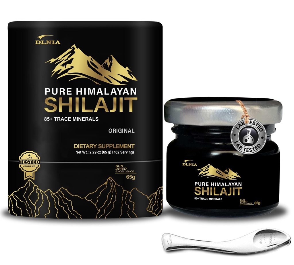 Shilajit Pure Himalayan Organic Shilajit Resin Supplement- Gold+ Grade with 85+ Trace Minerals with 75% Fulvic Acid, Overall Energy & Immune Support, Pure Shilajit for Men & Women, 65g