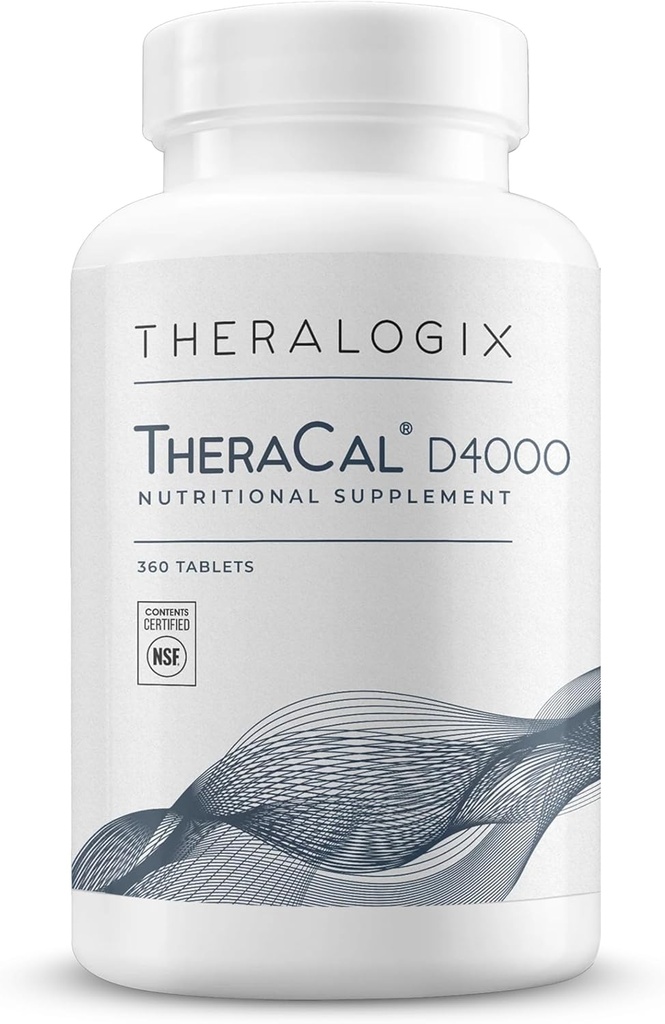 Theralogix TheraCal D4000 - 칼슘, 마그네슘, 비타민 D3, 비타민 K2 및 Boron * - 90 일 공급 - NSF 인증 - 360 정제