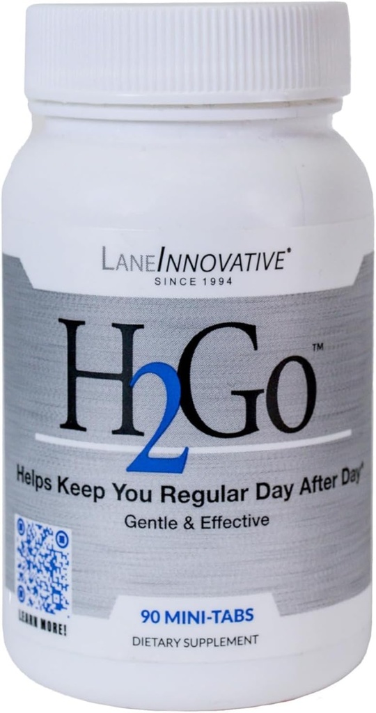 Lane Labs - H2Go, aide à soulager la constipation et l'irrégularité, doux et efficace, supplément minéral naturel, soutient Colon et la santé digestive, pas d'irritation artificielle (90 mini-tabs)