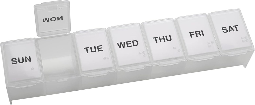 EZY DOSE Weekly (7-Day) Dnevne tablete Primer, Medicine Planner, Vitamin Organizator, Dopolnilo Container, Priročno in enostavno za uporabo, Veliki oddelki, Potovanja prijazno, Jasno, Made in The ZDA, BPA brezplačno