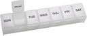 EZY DOSE Weekly (7-Day) Daily Pill Case, Medicine Planner, ויטמין אורגן, תוסף המכיל, נוח וקל לשימוש, השוואתיות גדולות, נסיעות ידידותיות, Clear, מיוצר בארה"ב, BPA חינם