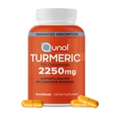 Qunol Turmeric Curcumin 2250mg, Black Pepper Extract for Enhanced Absorption, Supports Healthy Inflammation Response and Joint Health, Dietary Supplement, Vegetarian Formula, 90 Capsules