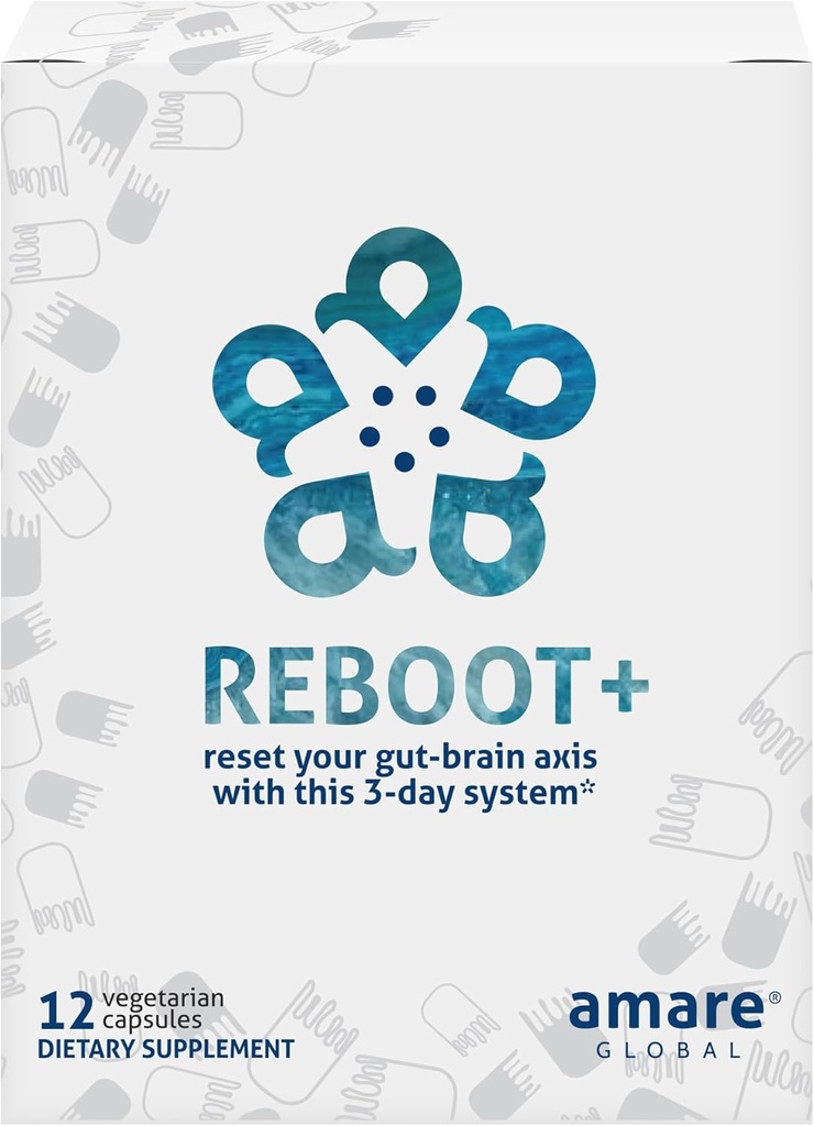 Amare Global Reboot + 3-Day Gut Brain Reset System, 12 Capsules