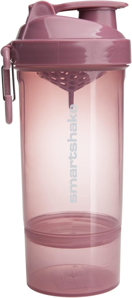 Smartshake O2GO 하나 플라스틱 단백질 셰이커 병 800 ml | 27 oz - 누설 나사에 뚜껑 - BPA 무료 - 유니섹스 - 딥 로즈