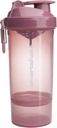 Smartshake O2GO One Plastic Protein Shaker Bottle 800 ml | 27oz - Leakproof Screw-on Lid - BPA Free - Unisex - Deep Rose