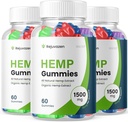 (3 Pack) Rejuvazen Gummies - Formula ufficiale - Rejuvazen Hemp Gummies Blood Pressure Sugar Formula 300mg, Rejuvazen Gummies High Potency Blend Big Size Gummies 25mg Per Gummy 1500mg (180 Gummies)