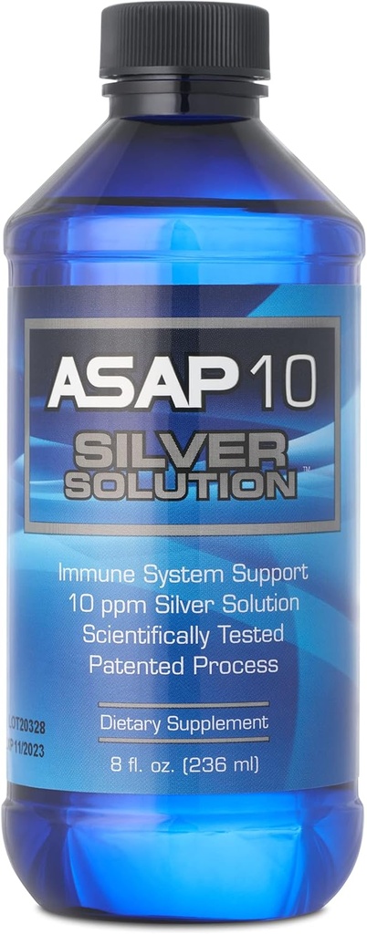 American Biotech Labs - ASAP 10 Silver Solution - Immune System Support, 10 Ppm Colloidal Silver Liquid Solution Daily Immune Support with Silversol Technology - 8fl Oz