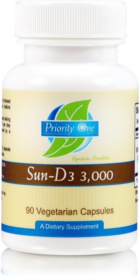 Προτεραιότητα One Vitamins Sun D3 3.000 90 Vegetarian Capsules - Η πιο βιοδιαθέσιμη μορφή βιταμίνης D (χοληκαλσιφερόλη).*