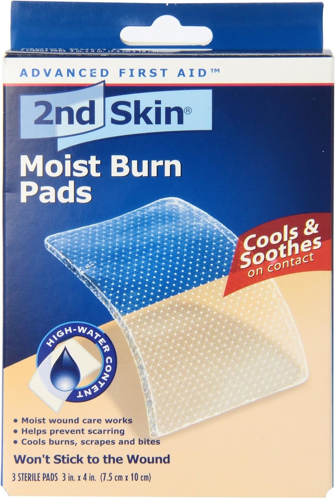 Spenco 2nd Skin Moist Burn Pads, Large (3 x 4 pollici), 3-Count